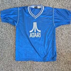 Changes Vintage Y2K Atari Blue Jersey Style T-shirt Large